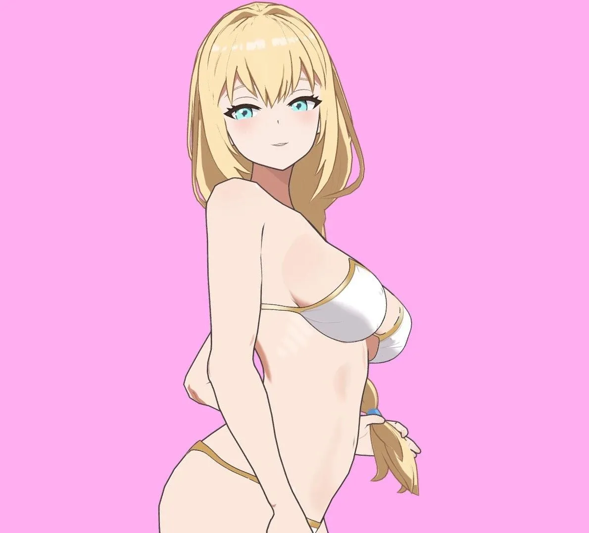 PBR Game 3D Models – Anime Female Character In Bikini 3D Model