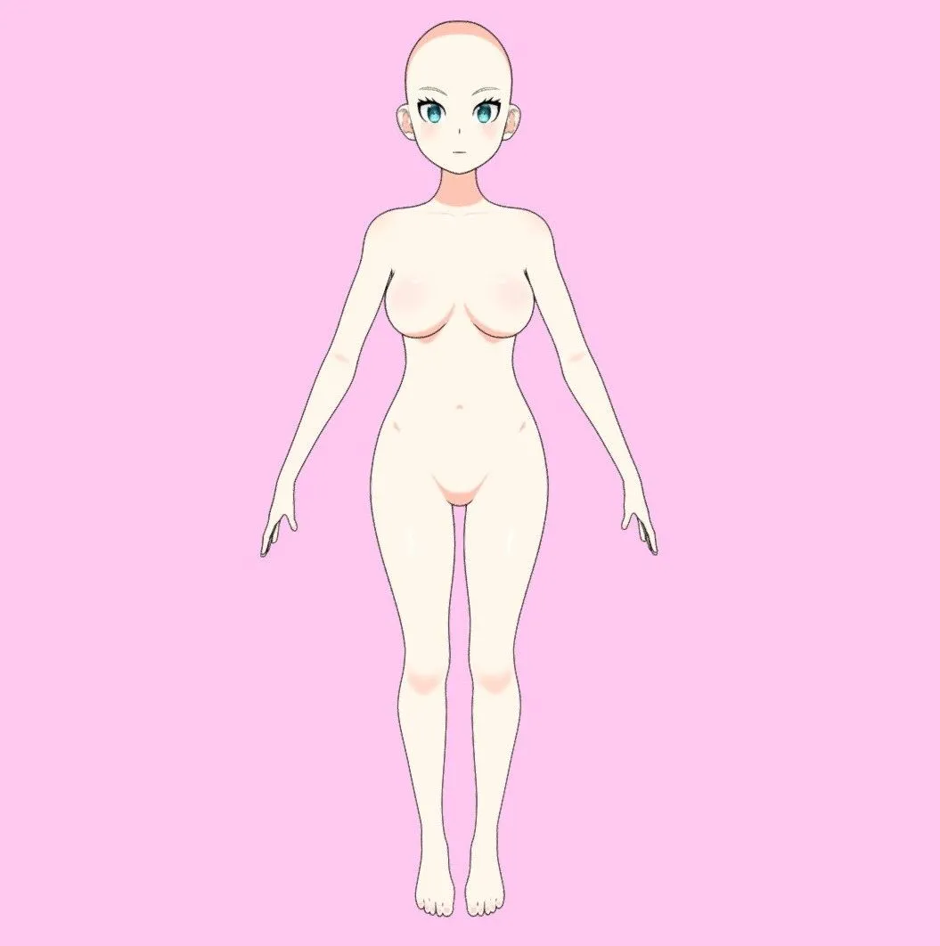 PBR Game 3D Models – Anime Girl Base Mesh