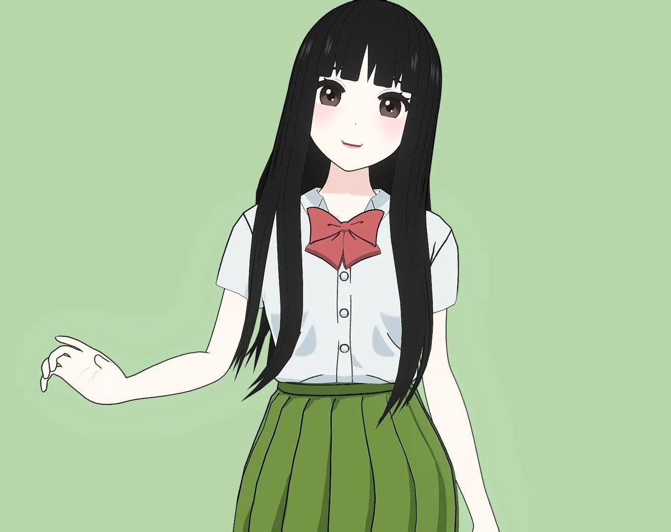 PBR Game 3D Models – Anime Girl Student 1