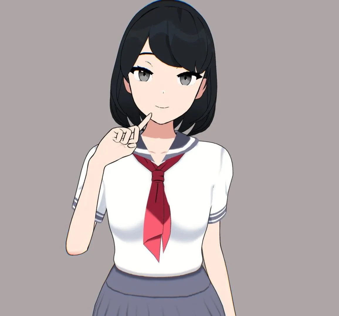 PBR Game 3D Models – Anime Girl Student 4