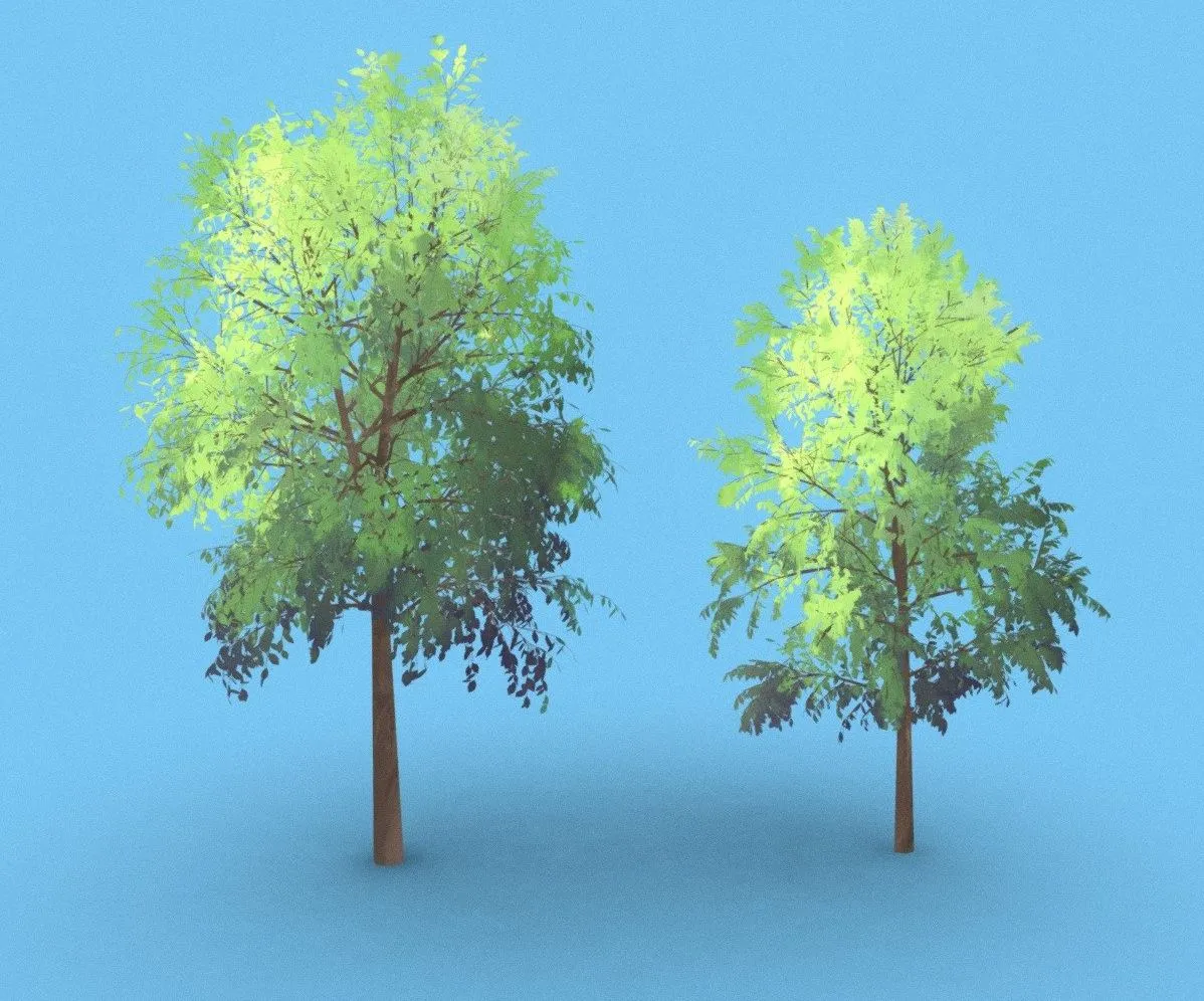 PBR Game 3D Models – Anime Trees 3