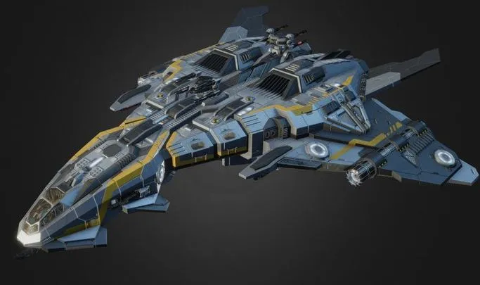 PBR Game 3D Models – Anka   Lowpoly Animated Gunship