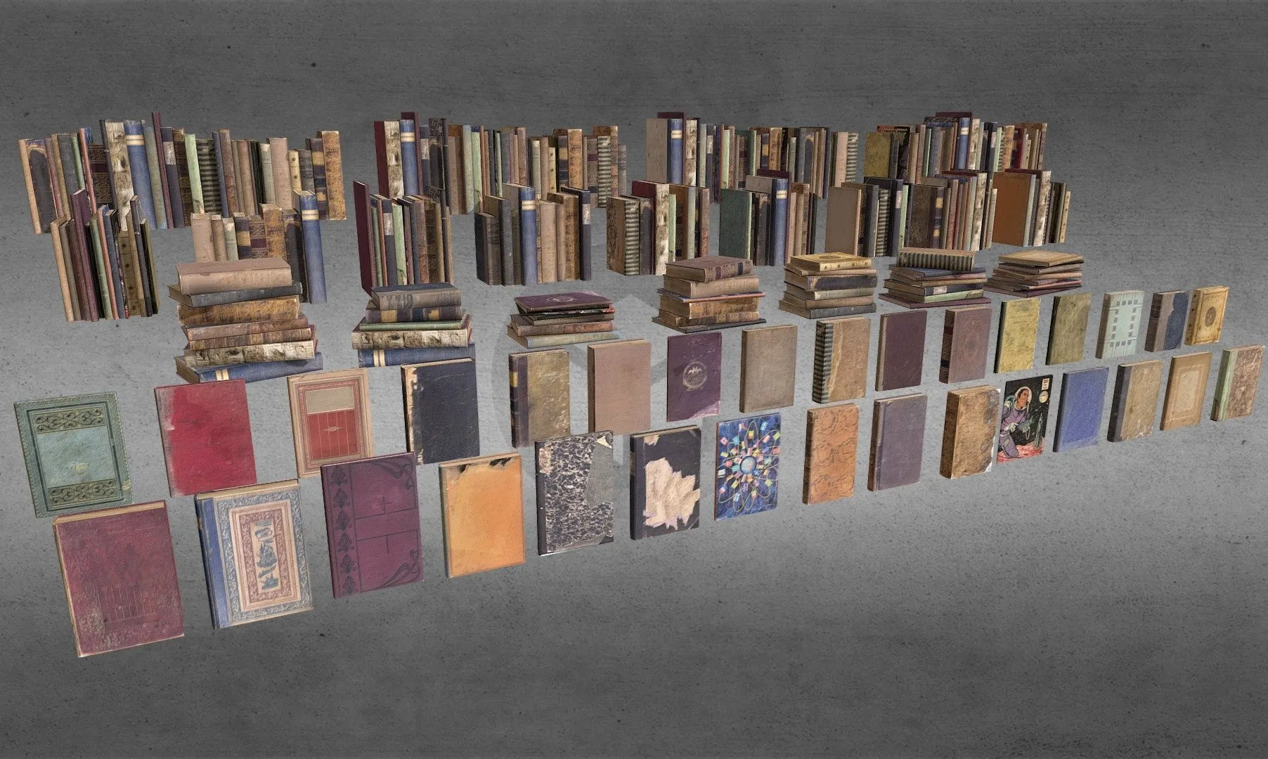 PBR Game 3D Models – Antique Book Set