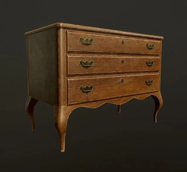 PBR Game 3D Models – Antique commode