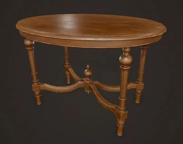 PBR Game 3D Models – Antique Table Low-poly