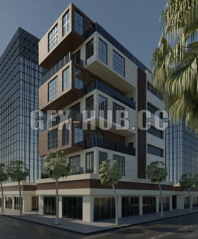 PBR Game 3D Models – Apartement Building Scene Packed