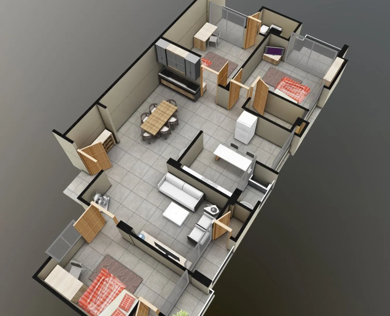 PBR Game 3D Models – Apartment Interior Model