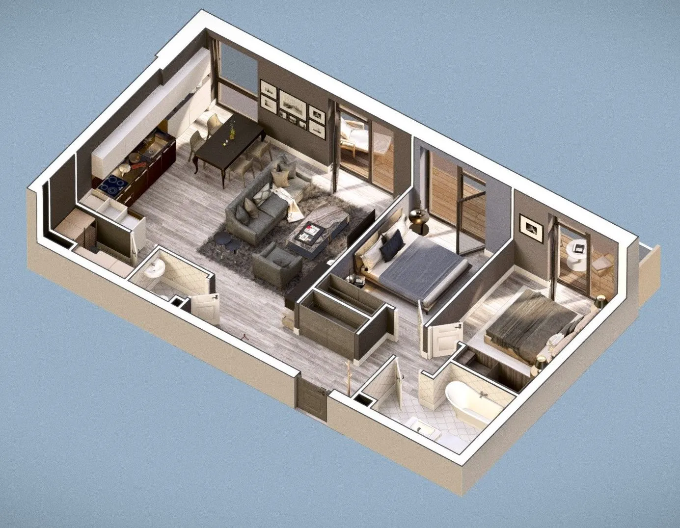 PBR Game 3D Models – Apartment Vr 3D Plan