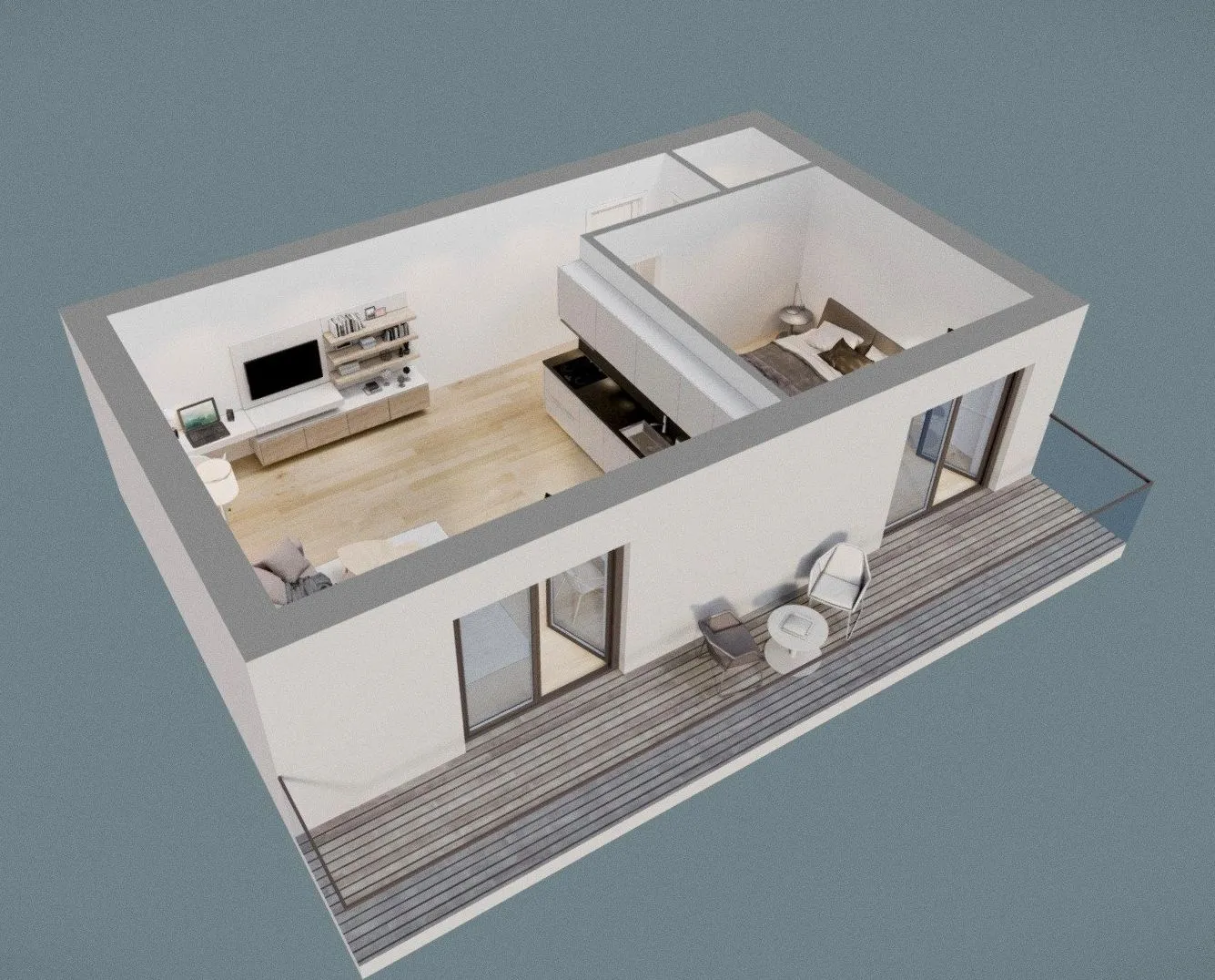 PBR Game 3D Models – Apartment With Sliced Walls