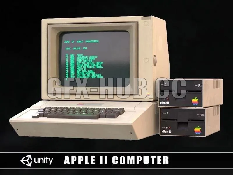 PBR Game 3D Models – Apple 2 Computer