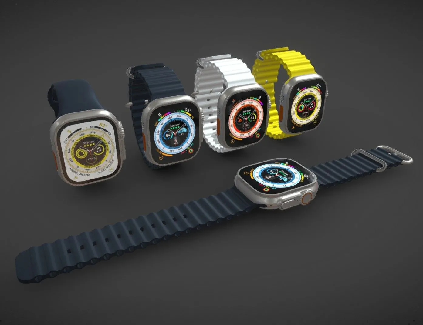 PBR Game 3D Models – Apple Watch Ultra All Colors