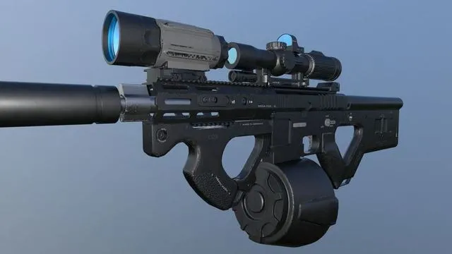 PBR Game 3D Models – AR-15 Low Poly gun with scope