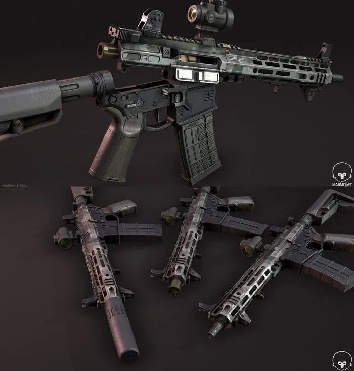 PBR Game 3D Models – AR-15 SLR Rifleworks