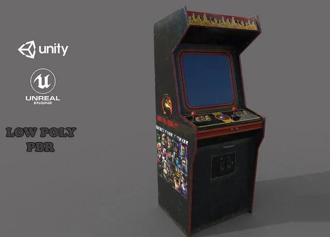 PBR Game 3D Models – Arcade Game Machine Used