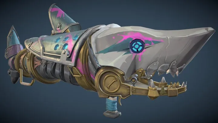 PBR Game 3D Models – Arcane Jinx Fishbone Cannon