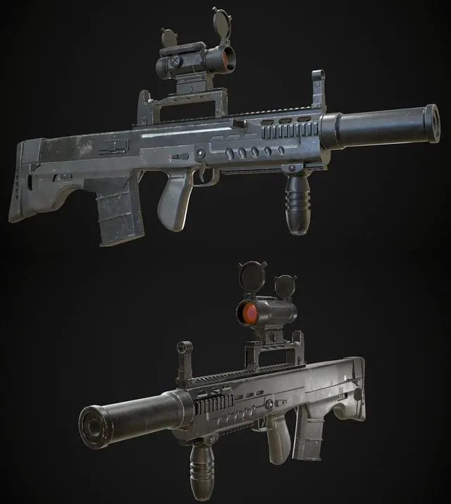 PBR Game 3D Models – ASh-12-7 Battle Rifle