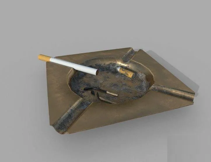 PBR Game 3D Models – Ashtray and cigarette
