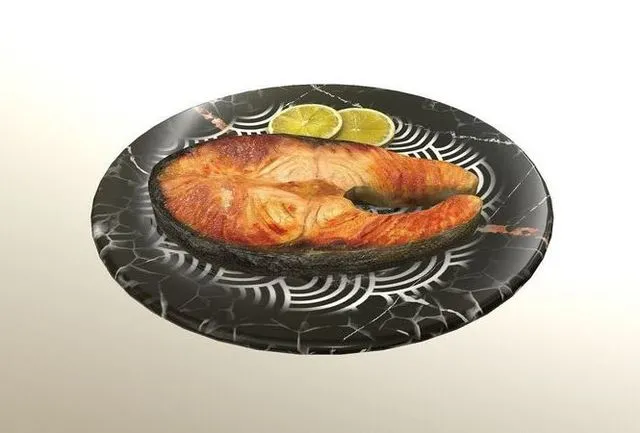 PBR Game 3D Models – Asia food Grilled Salmon
