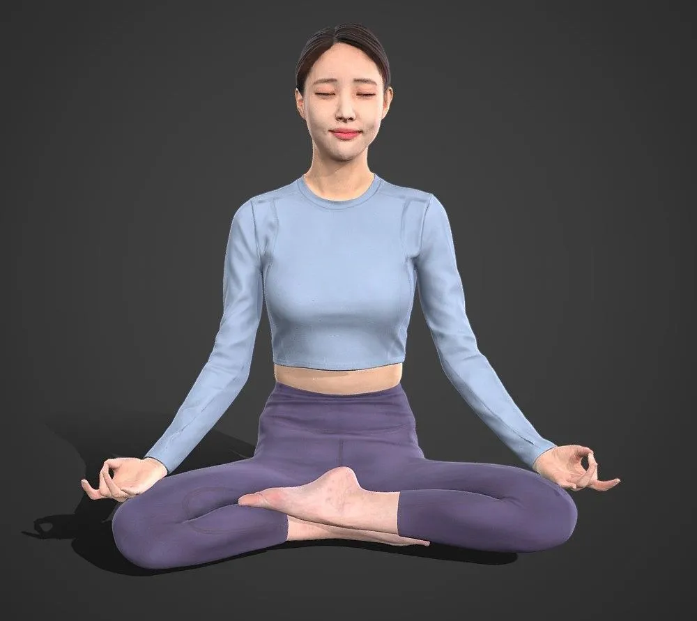 PBR Game 3D Models – Asian Woman Scan Posed 20 2M Poly