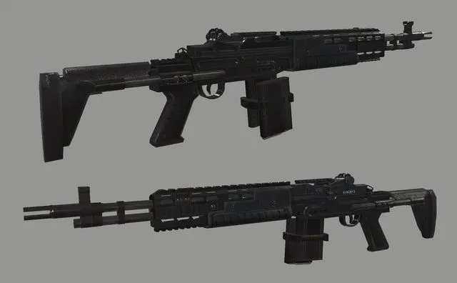 PBR Game 3D Models – Assault Rifle MK14
