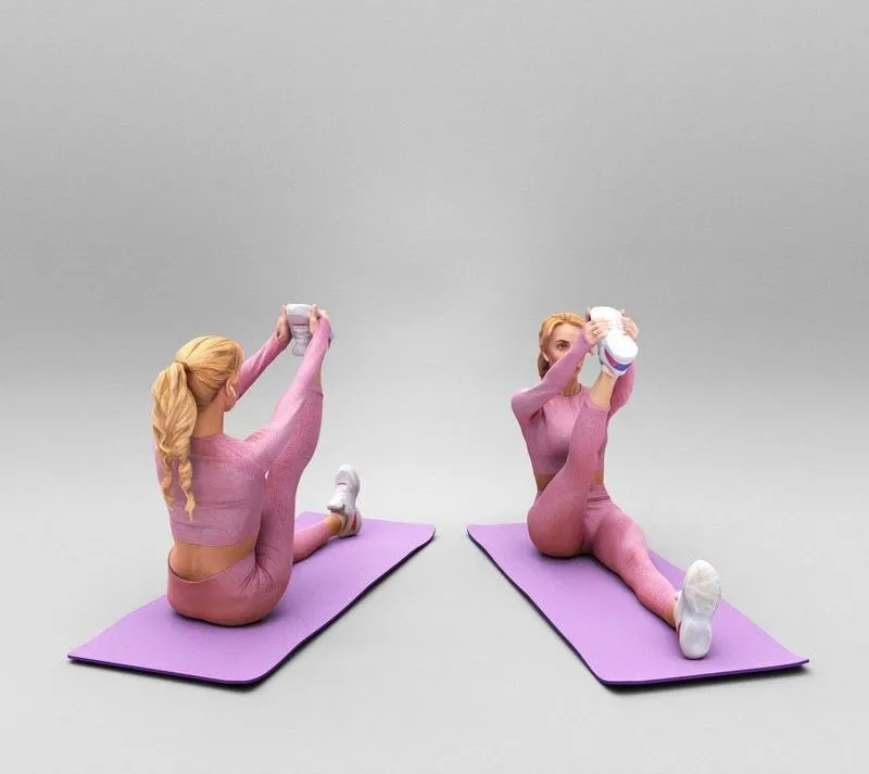 PBR Game 3D Models – Athletic young woman stretching 392