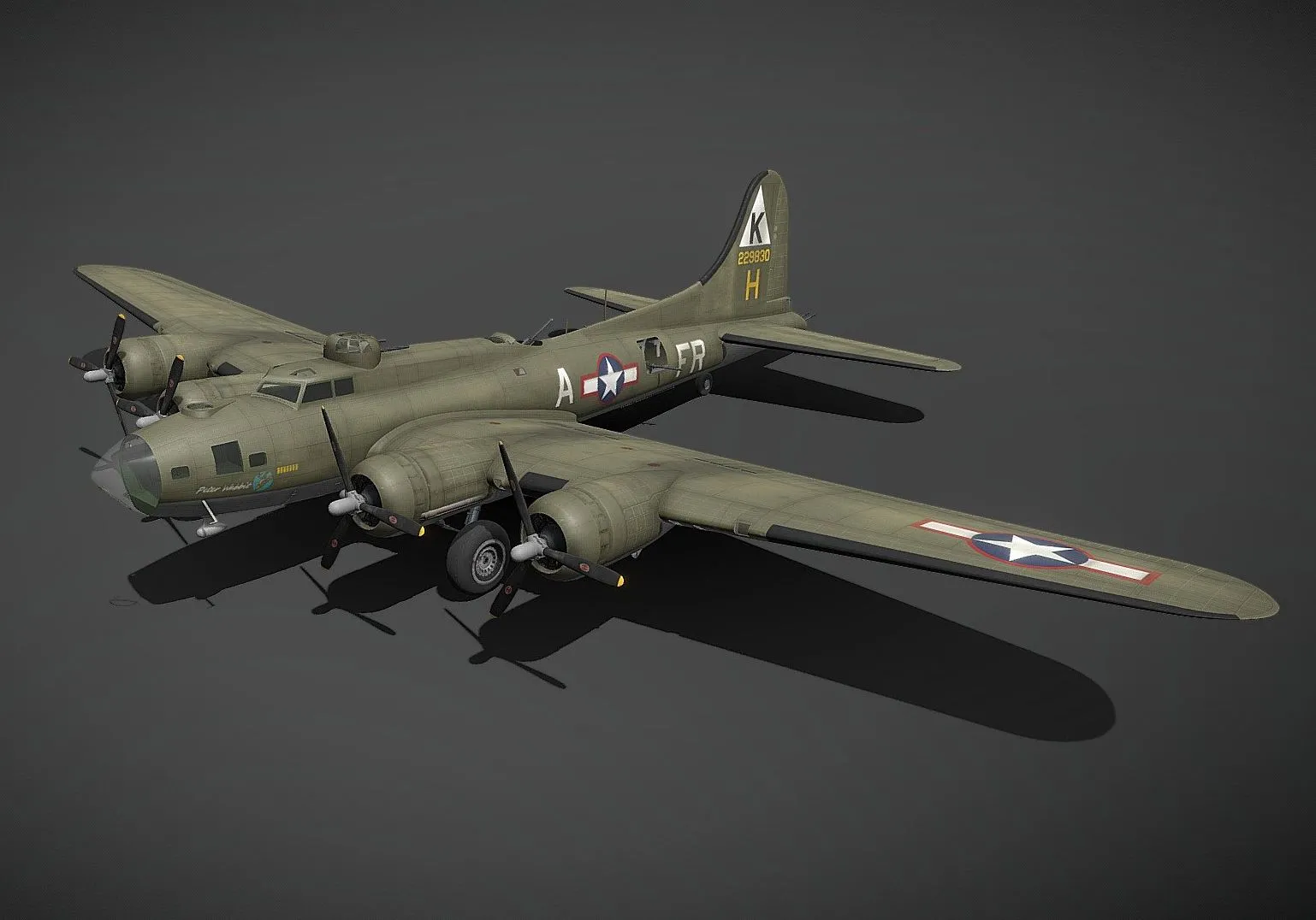 PBR Game 3D Models – B 17F 70 Bo Flying Fortress