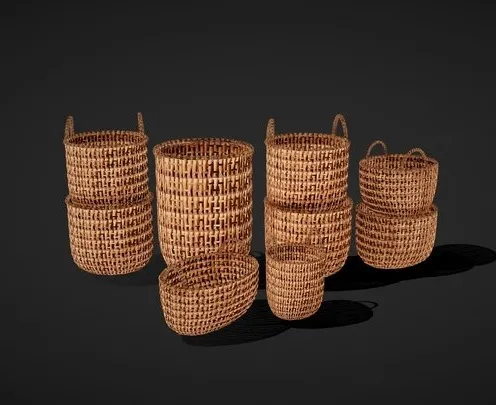 PBR Game 3D Models – Basket Pack   9 In 1