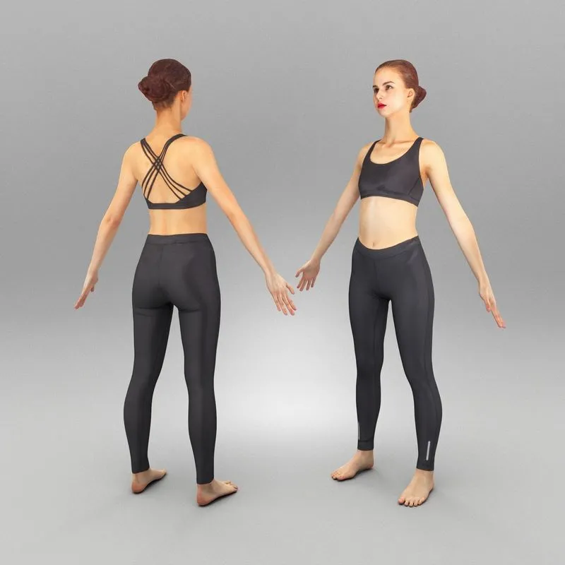 PBR Game 3D Models – Beautiful sporty woman ready for animation 450