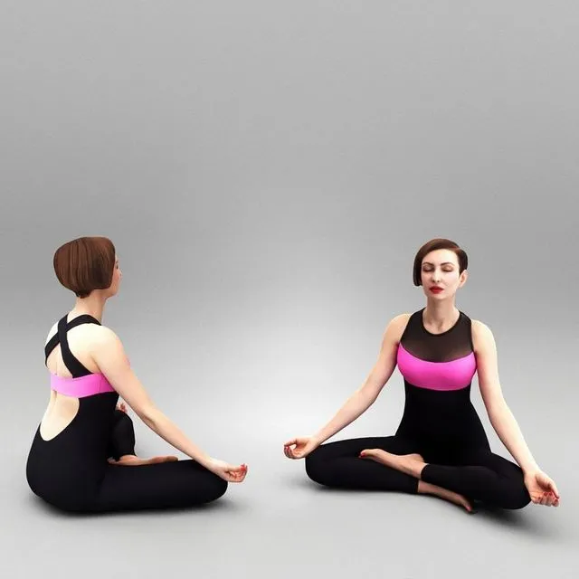 PBR Game 3D Models – Beautiful woman doing yoga 332