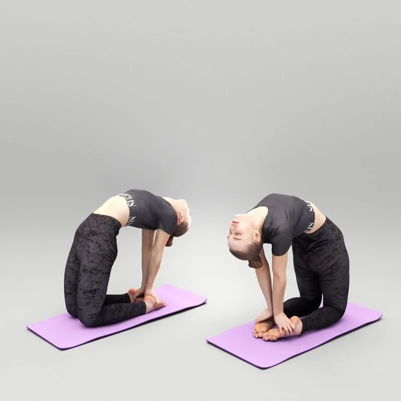 PBR Game 3D Models – Beautiful woman practicing yoga 418