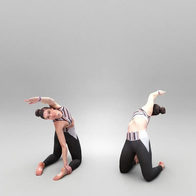 PBR Game 3D Models – Beautiful woman practicing yoga 446