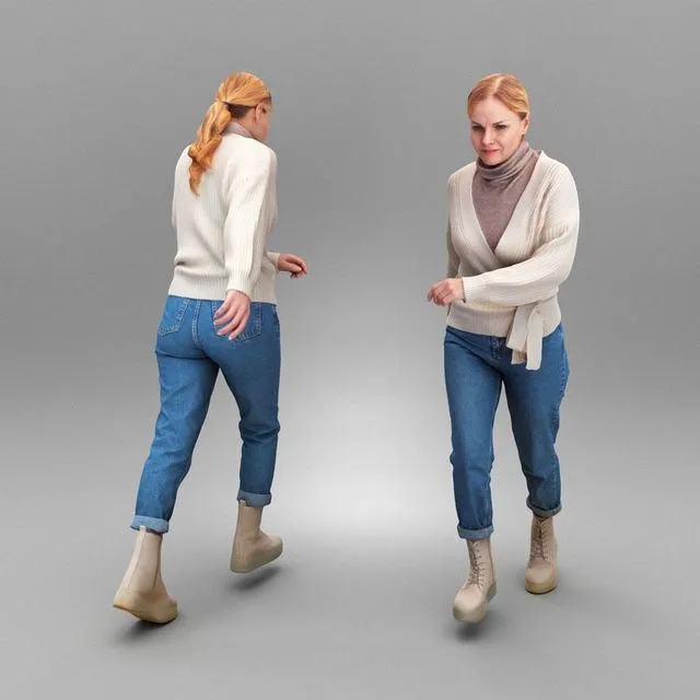 PBR Game 3D Models – Beautiful woman walking 337