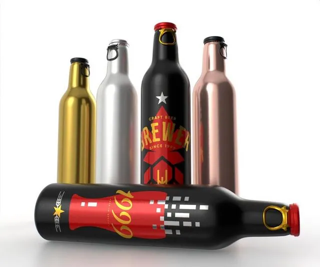 PBR Game 3D Models – Beer Aluminum Bottle – Push Pull Cap