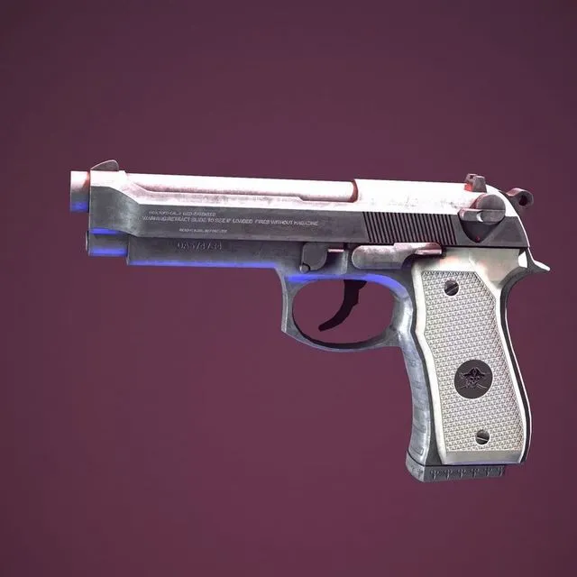 PBR Game 3D Models – Beretta 92fs