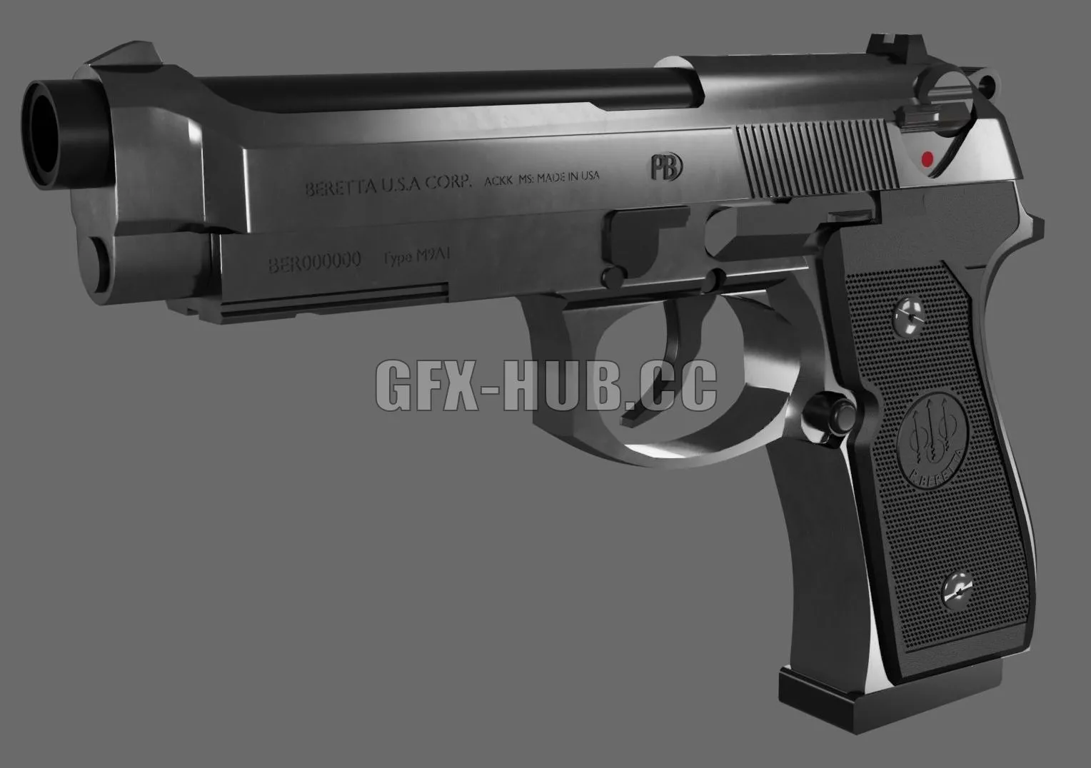PBR Game 3D Models – Beretta M9