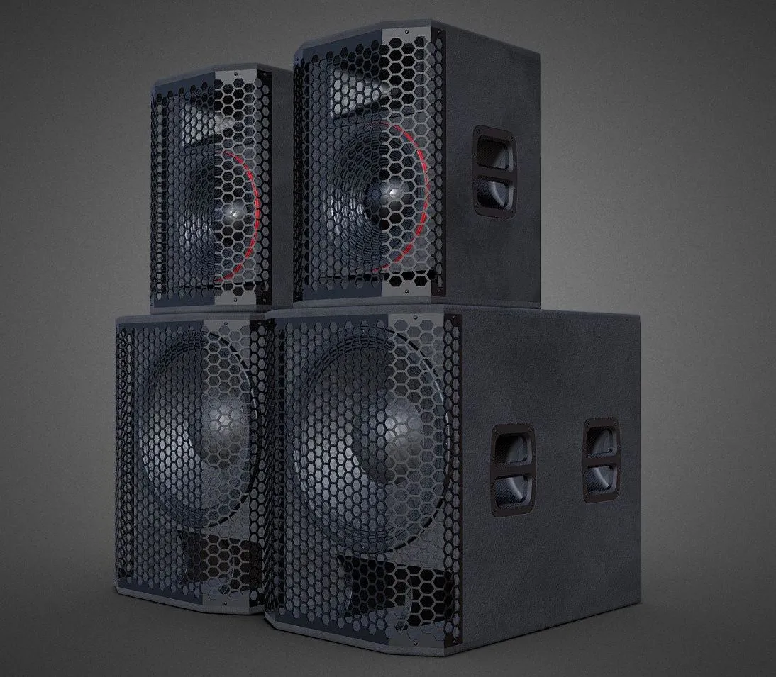 PBR Game 3D Models – Big Speakers