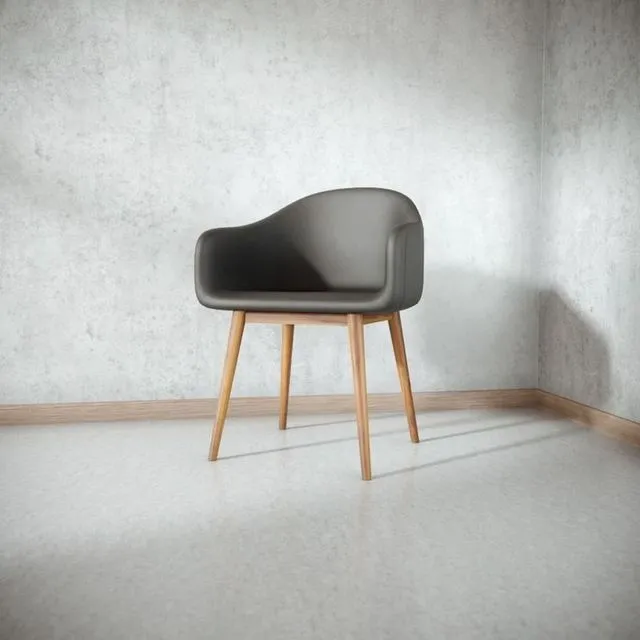 PBR Game 3D Models – Black Leather Loft Chair