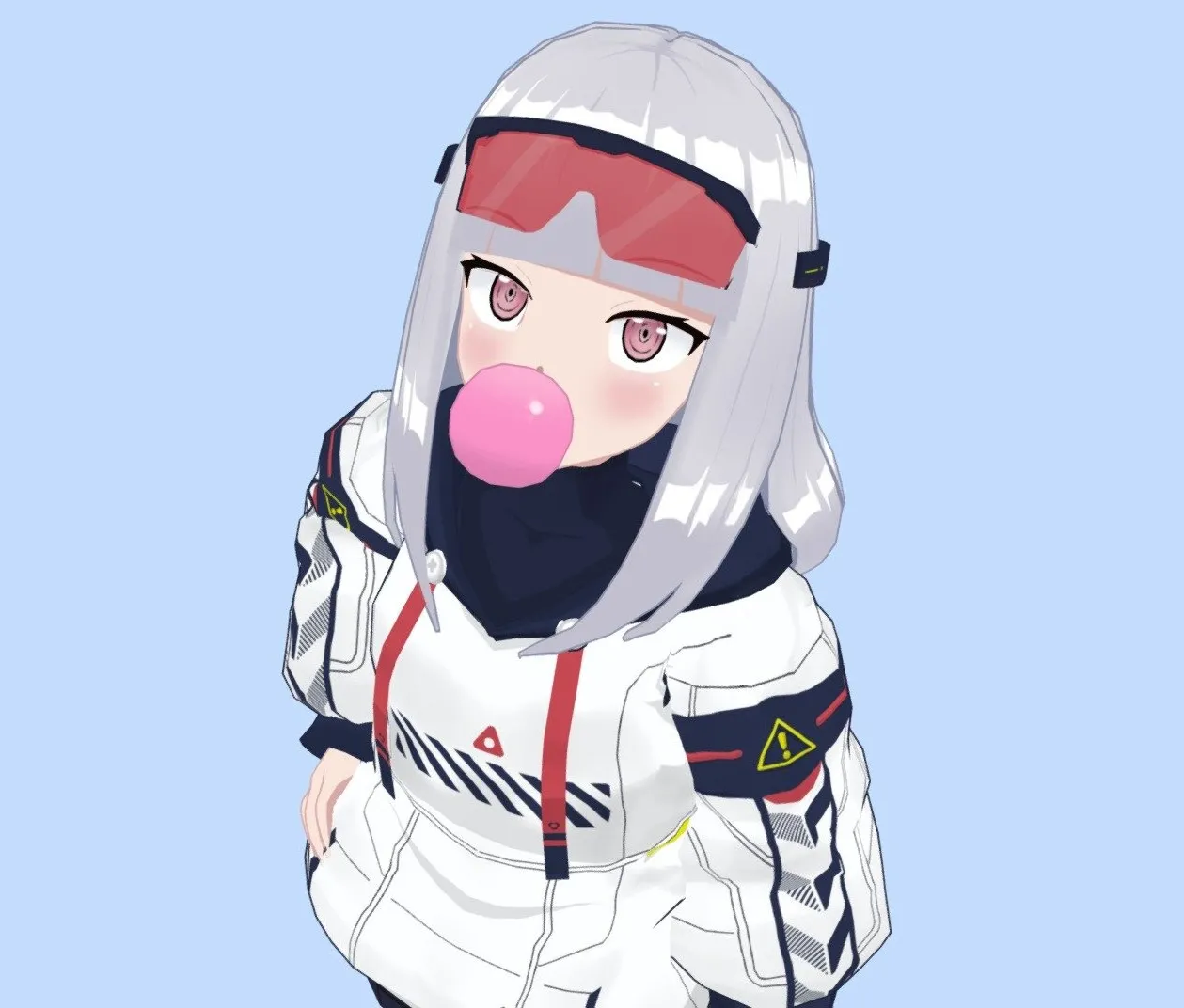 PBR Game 3D Models – Blu Anime Girl Character