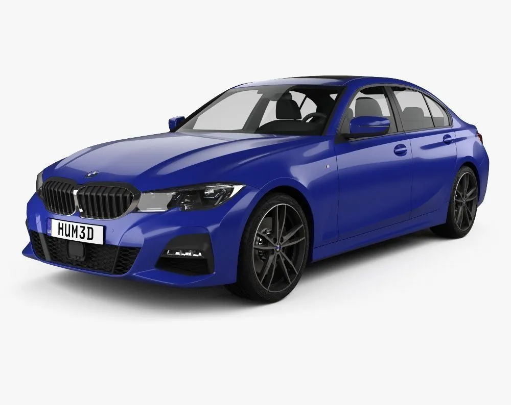 PBR Game 3D Models – BMW 3 Series M-Sport sedan with HQ interior 2019
