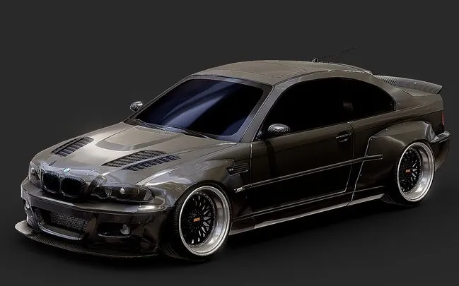 PBR Game 3D Models – BMW M3 E46 Pandem