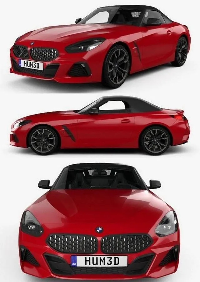 PBR Game 3D Models – BMW Z4 M40i First Edition roadster with HQ interior 2019