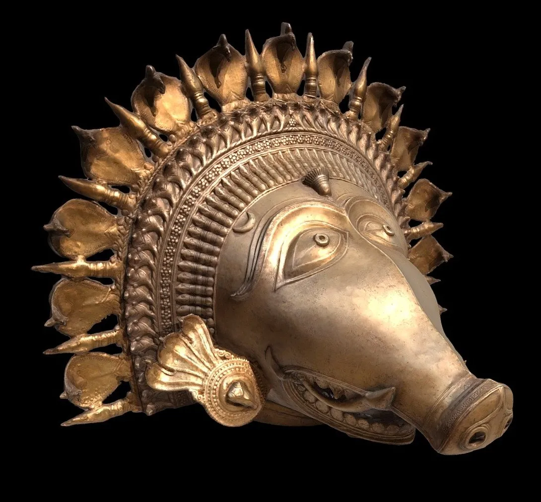 PBR Game 3D Models – Brass Mask Of The Deity Panjurli