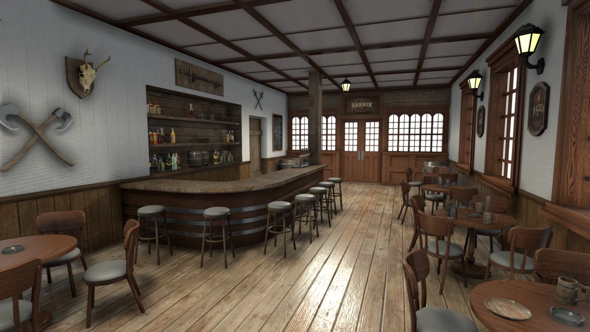 PBR Game 3D Models – British Pub