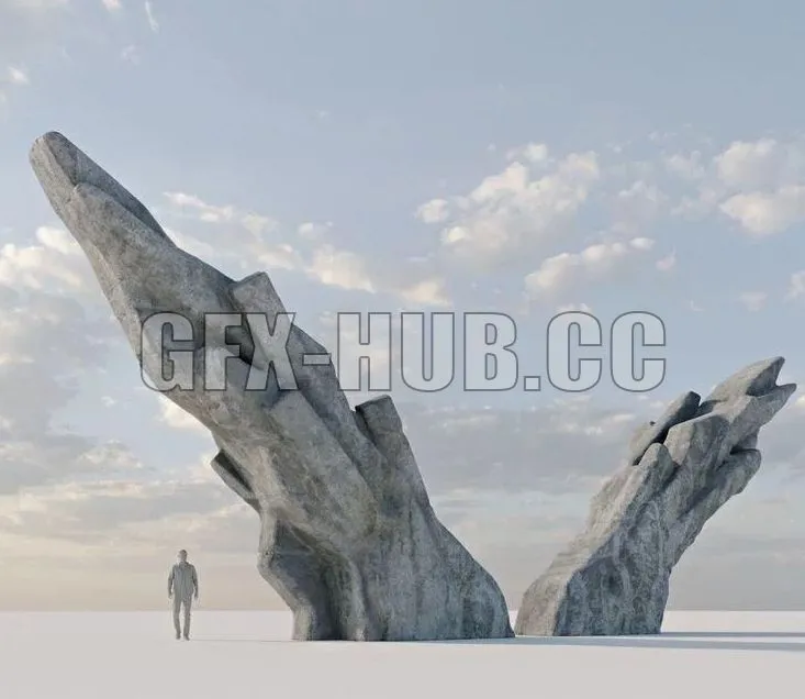 PBR Game 3D Models – Brutalist Monument 2