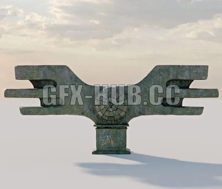 PBR Game 3D Models – Brutalist Monument 3