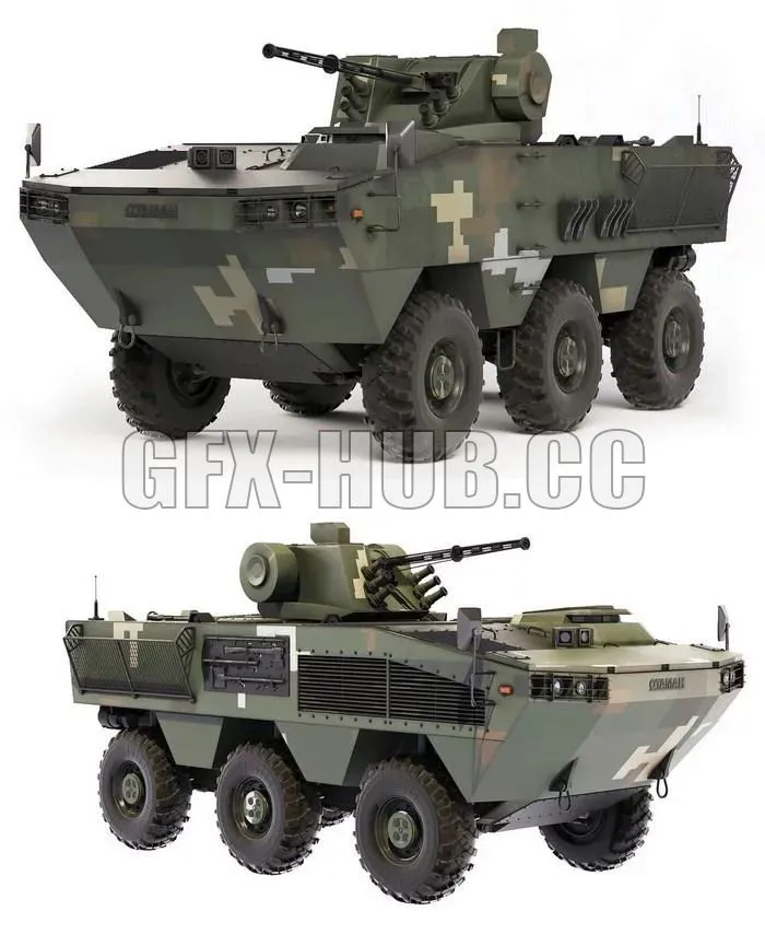 PBR Game 3D Models – BTR Otaman-3