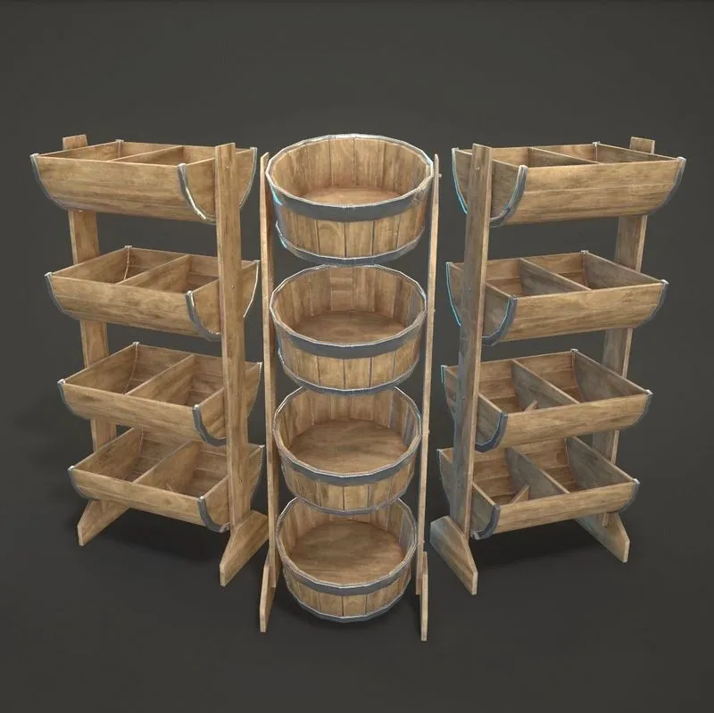 PBR Game 3D Models – Bucket Shelves