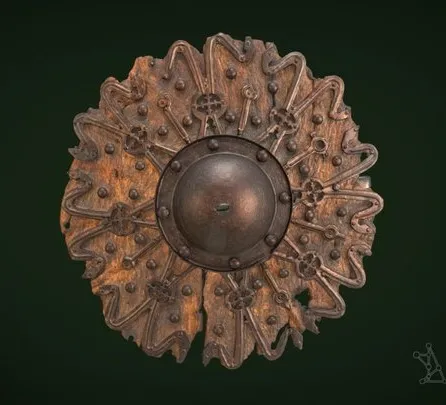 PBR Game 3D Models – Buckler With Complex Iron Fittings