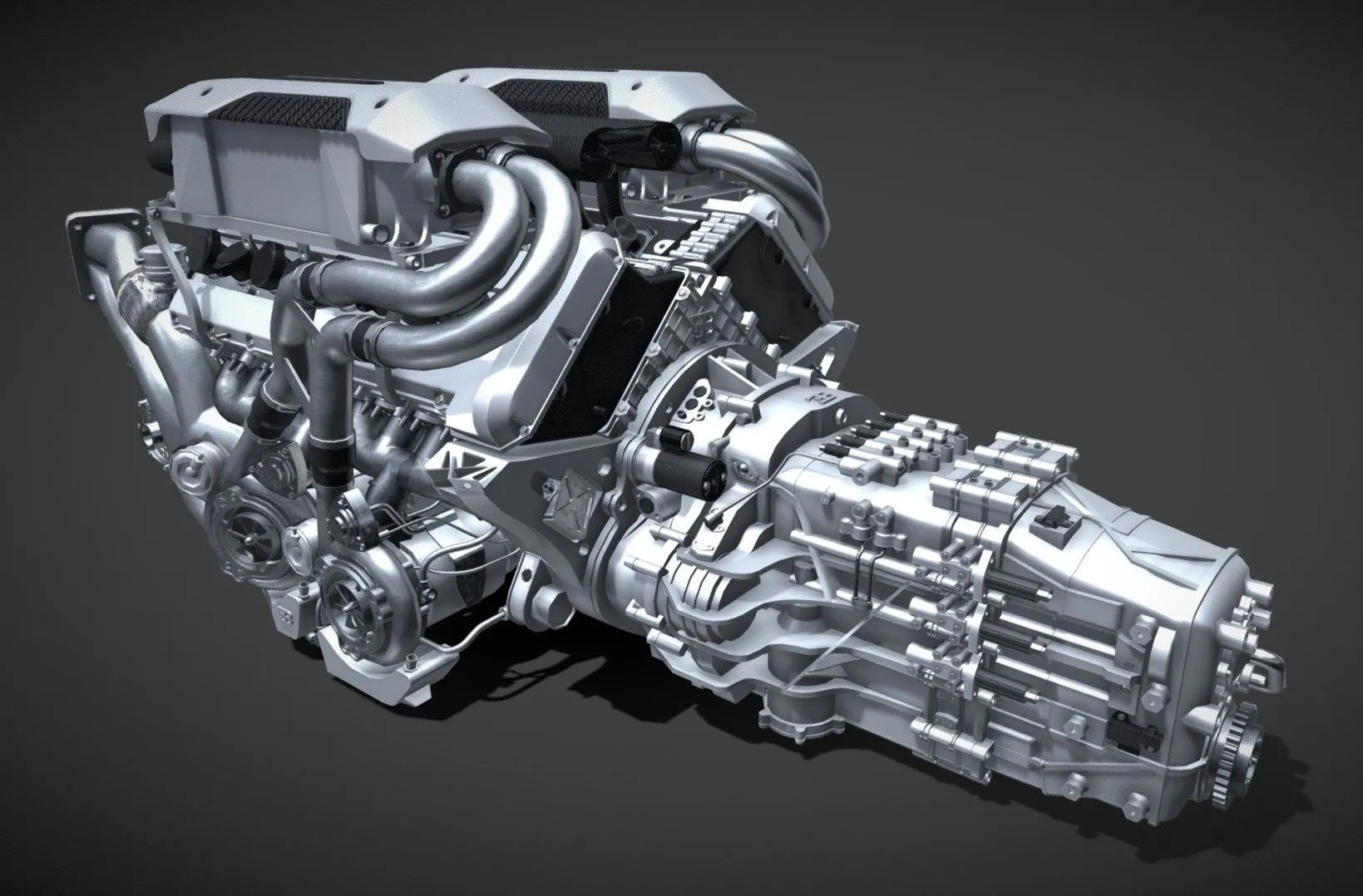 PBR Game 3D Models – Bugatti Chiron W16 Engine