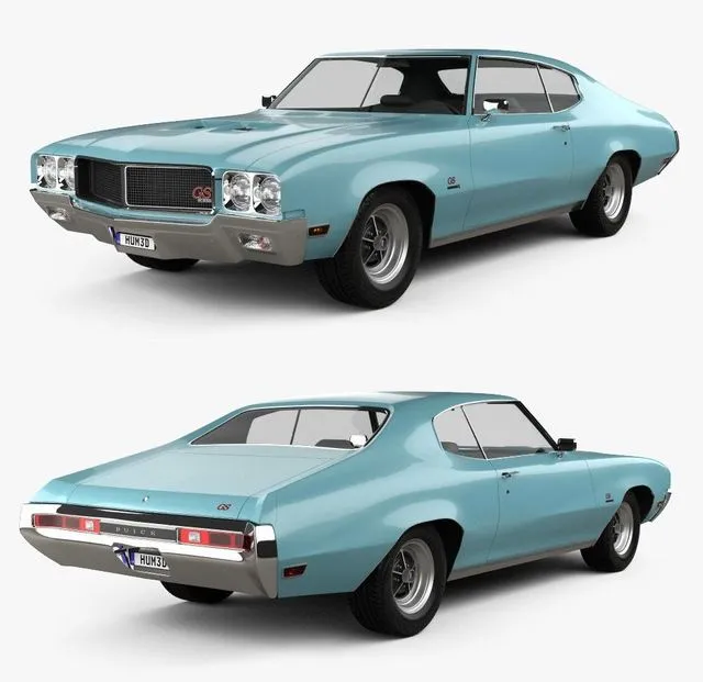 PBR Game 3D Models – Buick GS 455 Stage 1 coupe 1970
